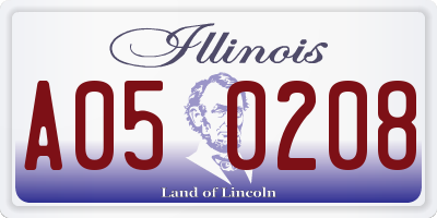 IL license plate A050208