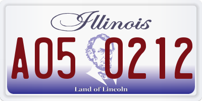 IL license plate A050212