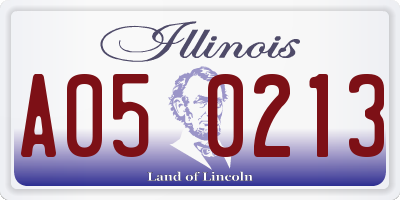 IL license plate A050213