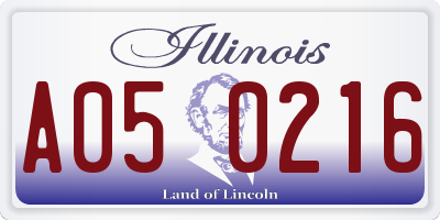 IL license plate A050216