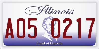 IL license plate A050217