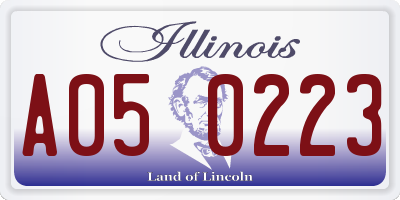 IL license plate A050223