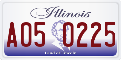 IL license plate A050225