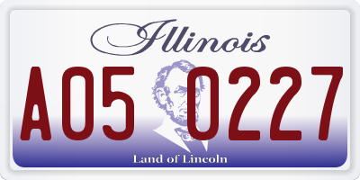 IL license plate A050227