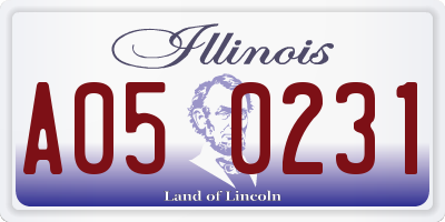 IL license plate A050231