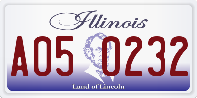 IL license plate A050232