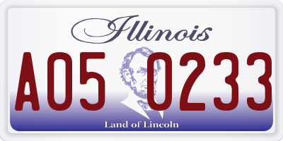 IL license plate A050233