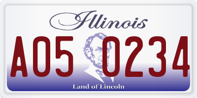 IL license plate A050234