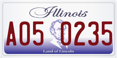 IL license plate A050235