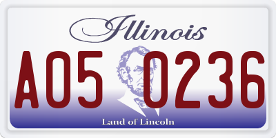 IL license plate A050236