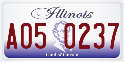 IL license plate A050237