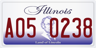 IL license plate A050238