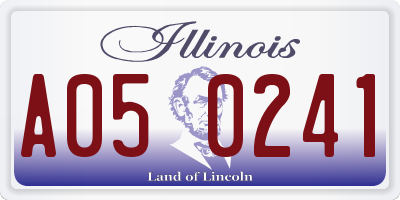 IL license plate A050241