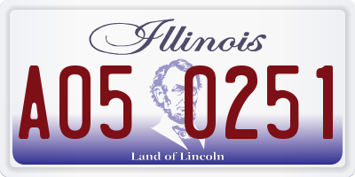 IL license plate A050251