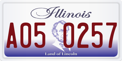IL license plate A050257