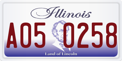 IL license plate A050258