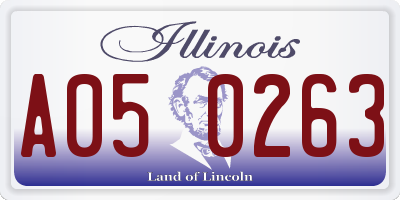 IL license plate A050263