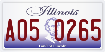 IL license plate A050265