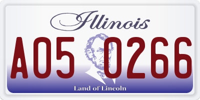 IL license plate A050266