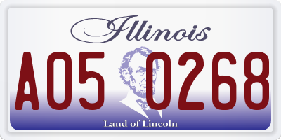 IL license plate A050268