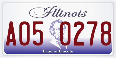 IL license plate A050278