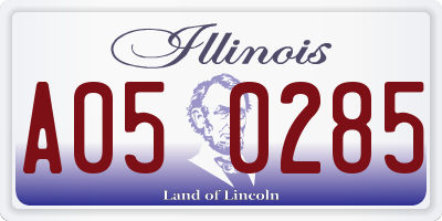 IL license plate A050285