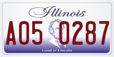 IL license plate A050287