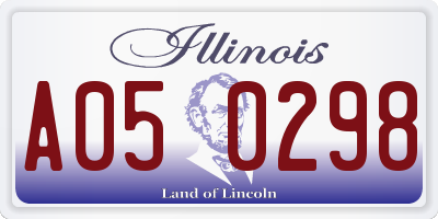 IL license plate A050298