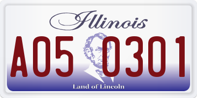 IL license plate A050301