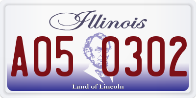 IL license plate A050302