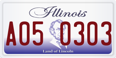IL license plate A050303