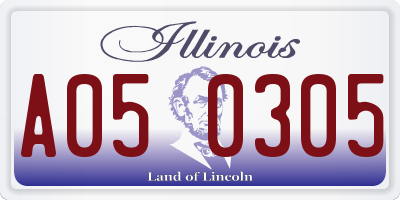 IL license plate A050305