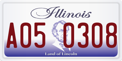 IL license plate A050308