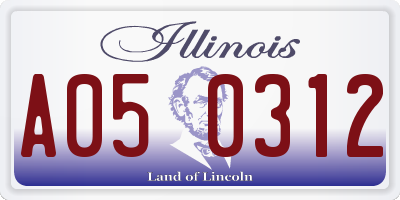IL license plate A050312