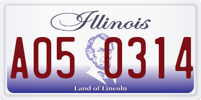 IL license plate A050314