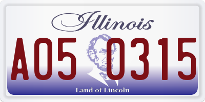 IL license plate A050315