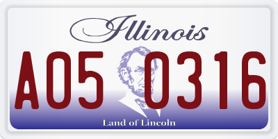 IL license plate A050316