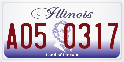 IL license plate A050317