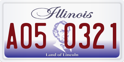 IL license plate A050321