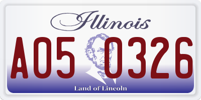 IL license plate A050326