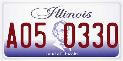 IL license plate A050330