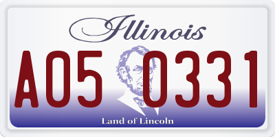 IL license plate A050331