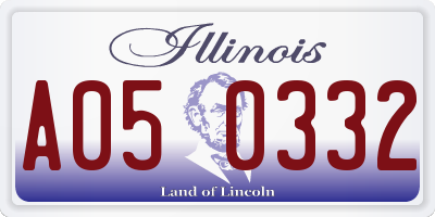 IL license plate A050332