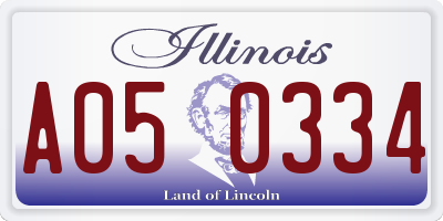 IL license plate A050334