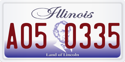IL license plate A050335