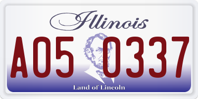 IL license plate A050337