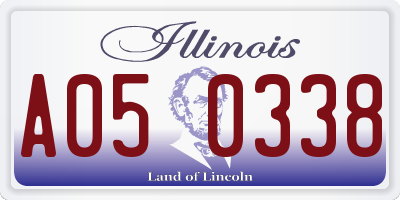 IL license plate A050338