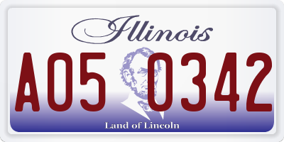IL license plate A050342