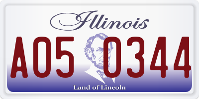 IL license plate A050344