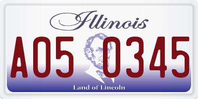 IL license plate A050345